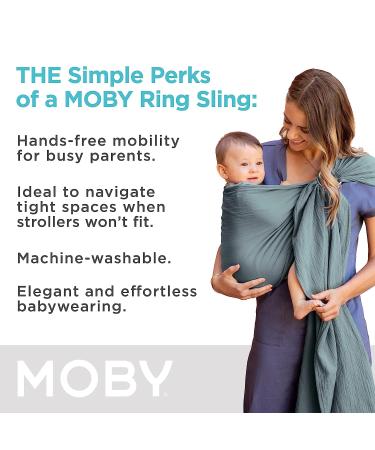 Moby Ring Sling Wrap Carrier | Versatile Hands-Free Support for Parents | Breathable Baby Wrap for Newborns to Toddlers | Supports 8-33 lbs | Fern - Buy Online on GoSupps.com