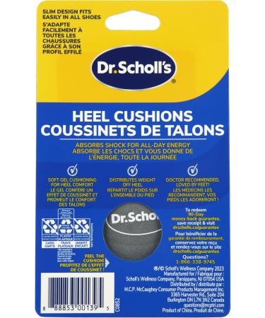 Dr. Scholl's Heel Cushions with Massaging Gel Gel Heel Cups All-Day Energizing Comfort Absorb Shock Reduce Impact & Stress Gel Cushioning Pad Insert Fit All Shoes Womens 6-10 1 Pair Women's - Buy Online on GoSupps.com