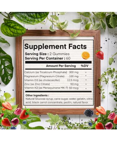 HARMONIFY Magnesium Calcium Zinc with Vitamin D3 & K2 Gummies, Multivitamin for Women and Men, Bone Strength & Muscle Function, Extra Absorption Formula, 30 Days Serving - Buy Online on GoSupps.com