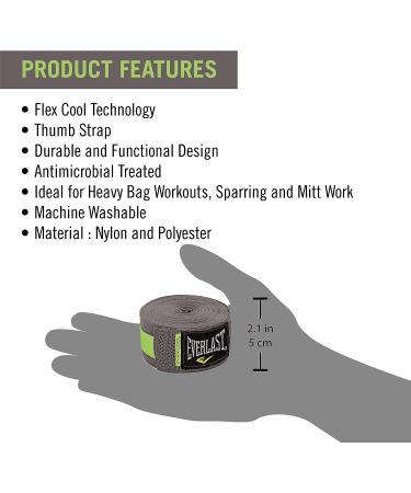 Everlast Flexcool Handwraps in Stylish Grey/Green - Shop Now! - Buy Online on GoSupps.com