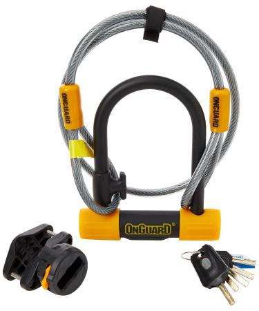 OnGuard Bulldog DT U-Lock with 4-Foot Cinch Loop Cable (Black, 4.53 x 9.06-Inch) 4.53 x 9.06 - Inch