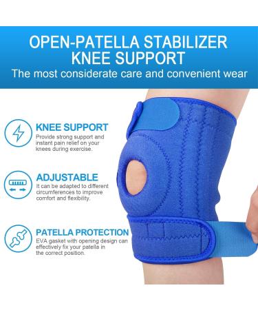 Adjustable Knee Support Brace for Running Sports & Joint Pain - AVIDDA Patella Tendon Knee Brace with Stabilizers | Blue XS-M 12.5-18.5 - Buy Online on GoSupps.com