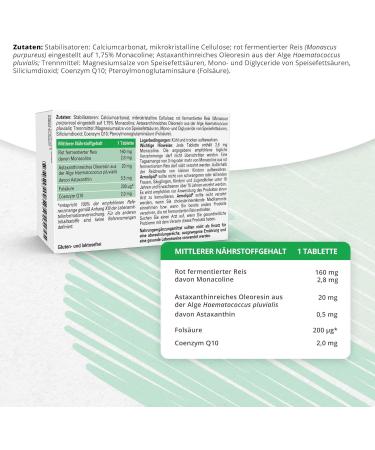 Armolipid Dietary Supplements - Red Fermented Rice Folic Acid Coenzyme Q10 & Astaxanthin - 60 Tablets for Heart Health & Wellness - International Shipping Available - Buy Online on GoSupps.com