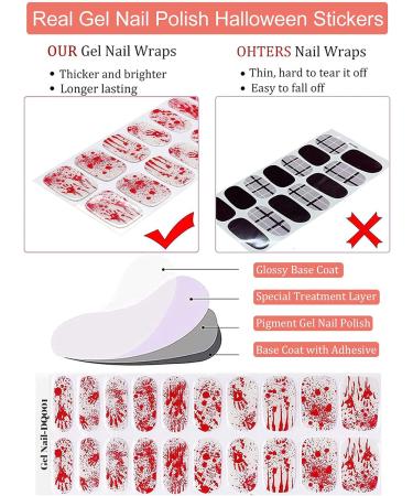 EBANKU 20PCS Nail Gel Polish Strips - Full Wraps Self-Adhesive Nail Stickers with File and Stick - Buy Online on GoSupps.com