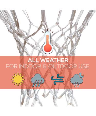 Betterline Heavy Duty Basketball Net Replacement - All Weather Anti Whip Net for Standard 12-Loop Hoop Rims - White - Buy Online on GoSupps.com