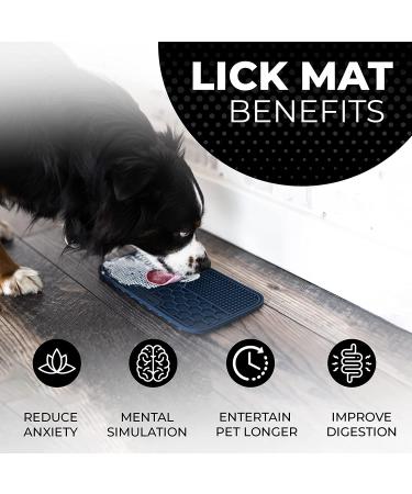 Pup Culture Dog Lick Mat & Feeding Pad with 4 Puzzle Inserts for Mental Stimulation - Navy - Buy Online on GoSupps.com