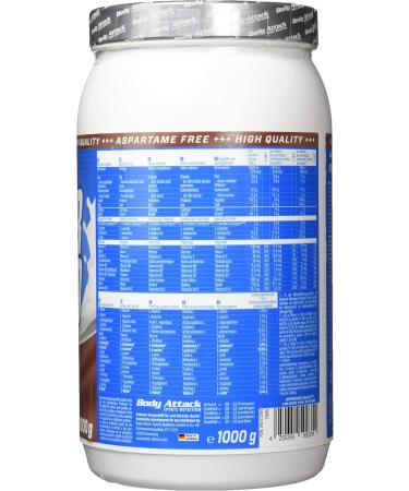 Buy Body Attack Power Protein 90 Chocolate 1kg - Multi-Component Protein Powder with BCAA Vitamins & L-Carnitine - Extra Creamy Protein Shake Made in Germany - International Shipping Available - Buy Online on GoSupps.com