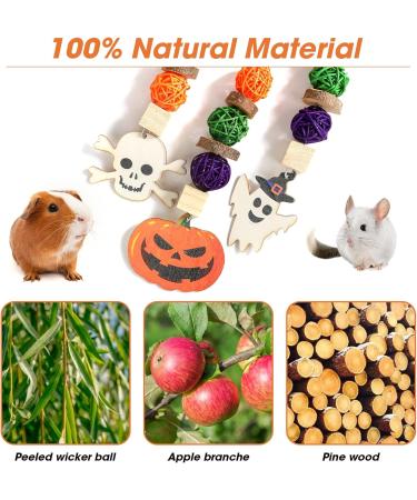 Abiz Rabbits Toy Set - 3 Pieces of Wooden Chew Toys for Guinea Pigs Chinchillas Rabbits Hamsters & Budgies - Perfect Dental Care for Small Pets - Buy Online on GoSupps.com