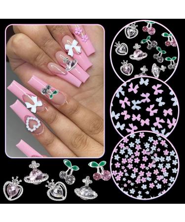 Shop 3D Nail Charms & Gems - Assorted Bows Flowers Butterflies & Rhinestones for Stunning DIY Nail Art - Buy Online on GoSupps.com