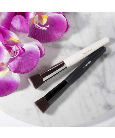 DESSINES Vegan Makeup Brush TU-787 | Professional Eyebrow & Eyelash Brush with Natural Wooden Handle - Black - International Shipping Available - Buy Online on GoSupps.com