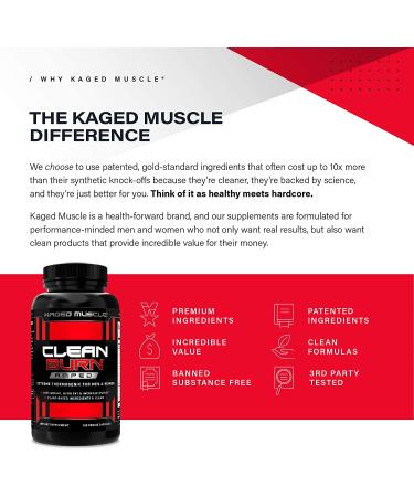 Kaged Muscle Clean Burn Amped Extreme Thermogenic for Men & Women  Weight Loss Supplement with Organic Caffeine  120 Veggie Caps Stimulant 120 Count (Pack of 1) - Buy Online on GoSupps.com
