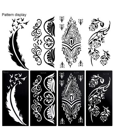 Konsait Large Temporary Tattoo Stencils - Reusable Henna Sticker Kit for Adults & Girls - Buy Online on GoSupps.com