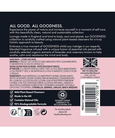 Baylis & Harding Goodness Rose & Geranium Natural Hand Wash 500 ml (Pack of 3) - Vegan Friendly 0.33 ml (Pack of 3) Rose & Geranium - Buy Online on GoSupps.com