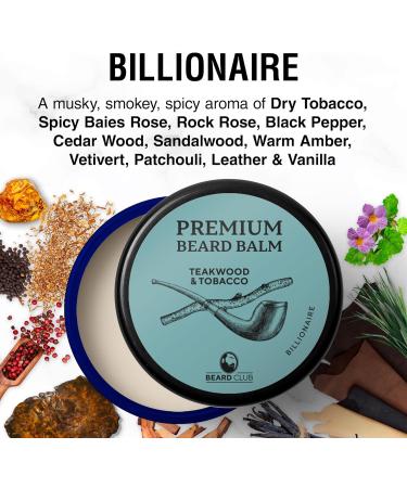 Beard Club Billionaire Beard Balm: Premium Conditioner for Men - Natural & Organic Softener, Shaping, Styling - Prevents Itching, Flaking - Butter Wax - Buy Online on GoSupps.com