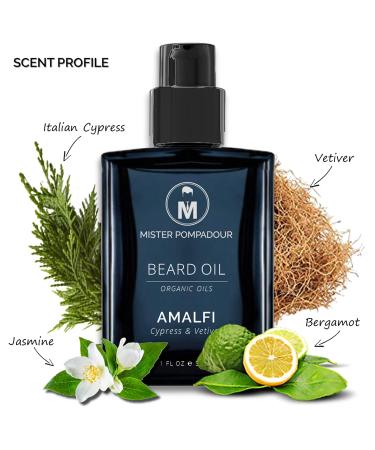 AMALFI Beard Oil - Natural Certified Organic Oil for Softening & Conditioning Beards & Mustaches | International Shipping Available - Buy Online on GoSupps.com