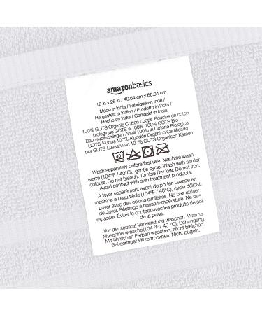 Amazon Basics GOTS Certified Organic Cotton Hand Towel 6-Pack in Pristine Snow - Soft & Absorbent Towels - Buy Online on GoSupps.com