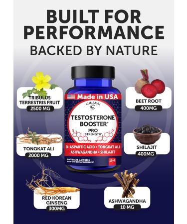 Lunakai USA Made Liver Support + Testosterone Booster Capsules Bundle Non-GMO 60ct Each - Buy Online on GoSupps.com