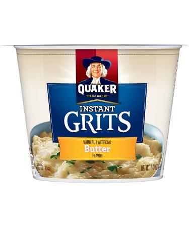 Quaker Instant Grits Butter Flavor Breakfast Cereal 1.48oz (12 Pack) - Butter Flavored Cups - Buy Online on GoSupps.com