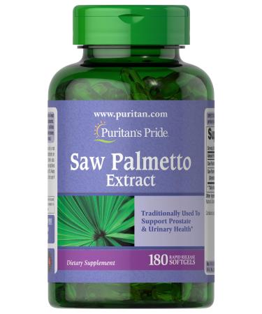 Saw Palmetto Extract, Supports Urinary Function and Promotes Prostate heatlh, 180 Count by Puritan's Pride 180 Count (Pack of 1)