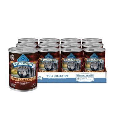 Blue Buffalo Wilderness Wolf Creek Stew High Protein, Natural Wet Dog Food, 12.5-oz cans (Pack of 12) Beef Stew 12.5 Ounce (Pack of 12) - Buy Online on GoSupps.com