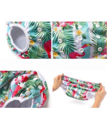 Codkkre Reusable Swimming Diapers for Babies | Adjustable 3-Pack (Flamingo Flower Mermaid) | 0-3 Years - Buy Online on GoSupps.com