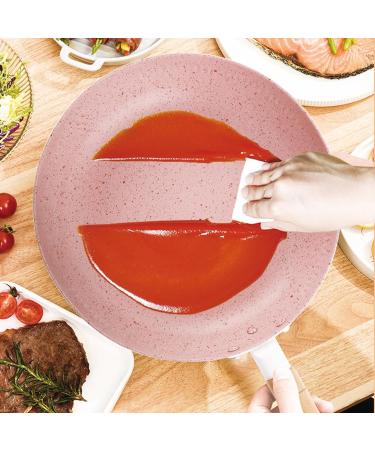 UXIYI Pan Nonstick Frying Pan Household Pancake Pan with Wood Handle Dishwasher Safe Compatible with All Cooktops Pink 9.4in 9.4in Pink - Buy Online on GoSupps.com
