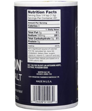 Morton Iodized Salt 26 oz - Pack of 2 | Essential Cooking Ingredient - Buy Online on GoSupps.com
