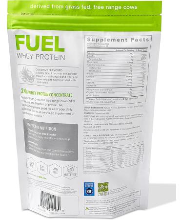 Buy SFH Fuel Whey Protein Powder - Grass Fed All Natural Coconut Flavor (2lb) | Energizing MCTs & Fiber Soy Free Gluten Free - Buy Online on GoSupps.com