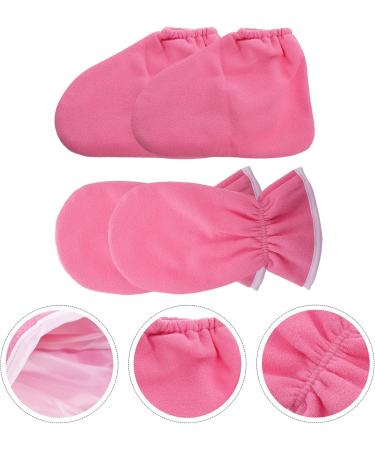 Frcolor Paraffin Wax Mitts & Booties Set - 4pcs Hand & Foot Spa Treatment Pink - Premium Moisturizing Care for Soft Skin - Buy Online on GoSupps.com
