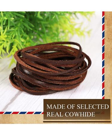 16.5 Yards Natural Flat Leather Cord for Shoes, Jewelry & DIY Crafts - Black, Brown - Buy Online on GoSupps.com