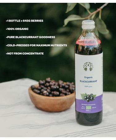 LOOV Organic Blackcurrant Juice 500ml - Cold-Pressed Pure Juice, High in Antioxidants & Vitamin C - Buy Online on GoSupps.com