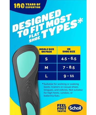 Scholl Orthotic Insole for Arch Pain Relief - Large | Supportive Shoe Insert - Buy Online on GoSupps.com