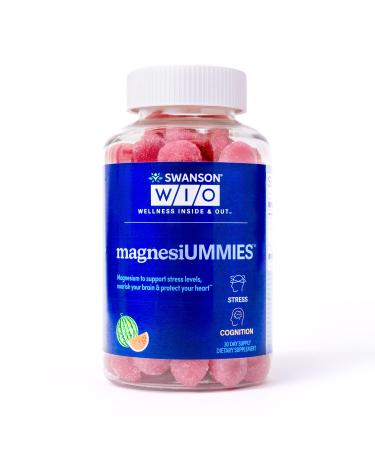 Swanson WIO magnesiUMMIES Stress Support Heart Health Stress Watermelon Magnesium 336mg Vegan Non-GMO Gluten-Free Mental Wellness Bone Health - 12oz Bottle 120 Gummies (30-Day Supply)