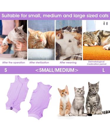 Buy Cobee Professional Recovery Suit for Cats - Size M Purple | Ideal for Abdominal Wounds Skin Diseases & Post-Surgery Care | E-Collars Alternative for Cats & Dogs - Buy Online on GoSupps.com