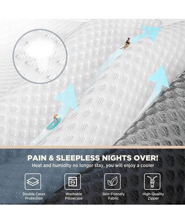 Osteo Adjustable Memory Foam Pillow for Pain Relief - Orthopedic Contour Pillow for Sleeping - Dark Grey (Firm) 23.6 inches - Buy Online on GoSupps.com