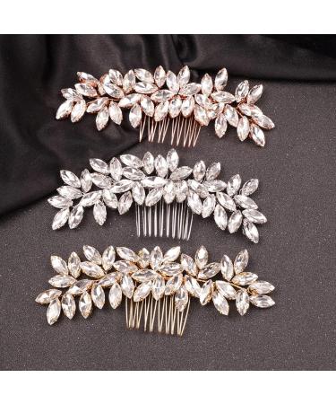 Chargances Bride Silver Crystal Hair Comb Wedding Rhinestone Comb Fashion Handmade Hair Accessory Dainty Head Piece for Women Bridesmaid Girls (Silver) - Buy Online on GoSupps.com