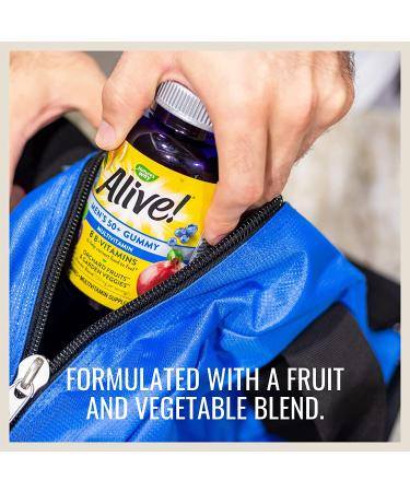 Nature's Way Alive! Men's 50+ Gummy Vitamins - 60 Delicious Fruit Flavored Gummies - Buy Online on GoSupps.com