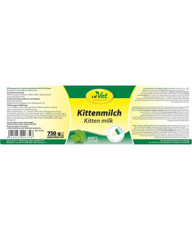 CDVet Natural Kitten Milk 750g | High-Quality Supplementary Feed | Digestive Support & Malnutrition Protection - Buy Online on GoSupps.com