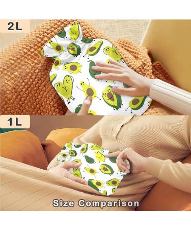 NAANLE Cartoon Avocado Hot Water Bottle - 2L Transparent Large for Bed & Pain Relief | Hand & Feet Warmer - Heat & Cold Therapy - Buy Online on GoSupps.com