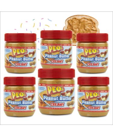 PEO's 6 x 340g Creamy Peanut Butter | Natural Peanut Butter from Roasted Peanut Kernels | Delicious Peanut Paste with Full Taste