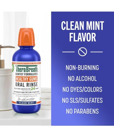 TheraBreath Healthy Gums Oral Rinse 24-Hour, CPC Clean Mint - 2 Pack (16 oz) - Buy Online on GoSupps.com