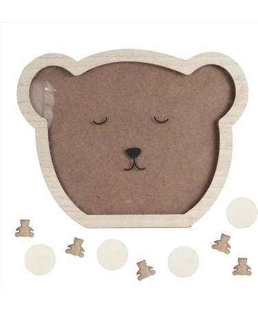 Ginger Ray Teddy Bear Baby Shower Guest Book - Drop Top Frame & 32 Wooden Stamps - Neutral Decor for Unique Celebrations - Buy Online on GoSupps.com