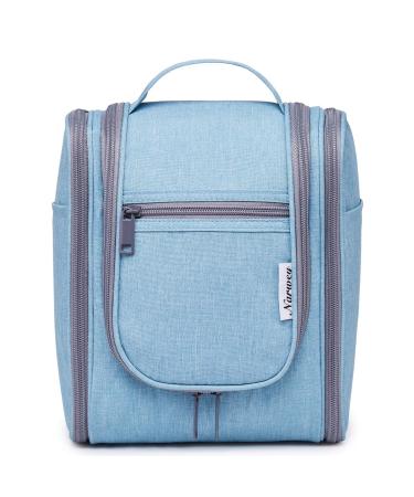 Travel Hanging Toiletry Wash Bag Makeup Cosmetic Organizer for Women (Sky Blue (Medium))