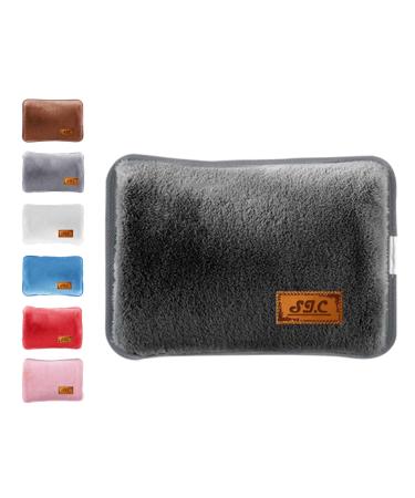 Electric hot water bottle with soft plush lining 500W Useful as a hand warmer and foot warmer Ideal for reducing muscle back and menstrual pain (Ed.Cl26n) black