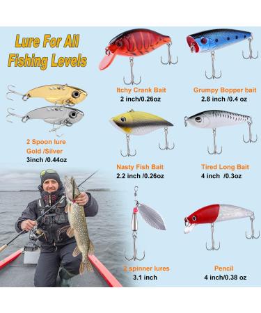 PLUSINNO Fishing Lures Baits Tackle Including Crankbaits  Spinnerbaits  Plastic Worms  Jigs  Topwater Lures  Tackle Box and More Fishing Gear Lures Kit Set  210/189Pcs Fishing Lure Tackle 210PCS Fishing Lure - Buy Online on GoSupps.com