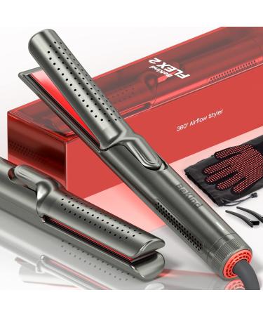 BeKind Flex 2-IN-1 360° Hair Styler Flat Iron, Hair Straightener and Curler for All Styles, Floating Plates Design, AirFlex Lower Temp for Better Styling, Gift For Girls And Women