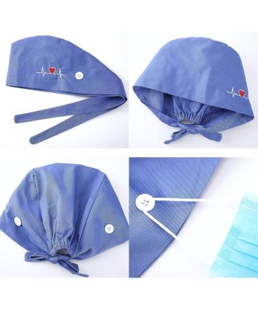 SATINIOR 8-Piece Bouffant Caps with Buttons and Sweatband for Women and Men - Buy Online on GoSupps.com