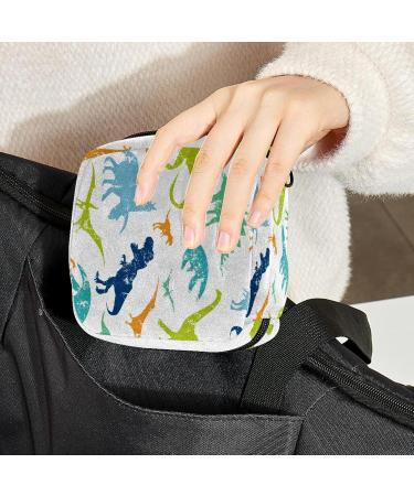 Original Dino Dinosaurs Pattern Sanitary Napkin Storage Bag | Portable Menstrual Pad & Cup Pocket for Teen Girls & Women - Buy Online on GoSupps.com