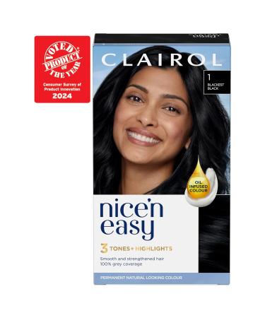 Clairol Nice'n Easy Cr me Permanent Hair Color - Oil Infused Naturally Looking Black (1 Pack) - Buy Online on GoSupps.com