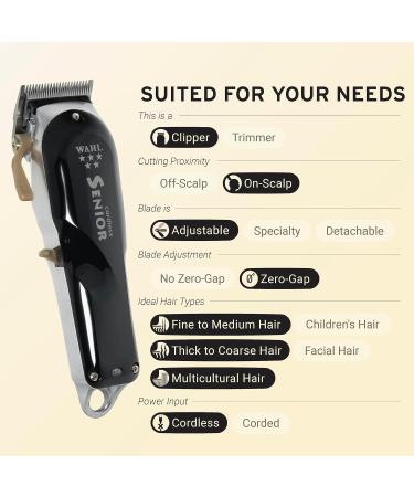 Wahl Professional 5-Star Series Cordless Senior #8504-400 - 70 Min Run Time & Charging Stand #3801 - Ideal for Barbers & Stylists - International Shipping Available - Buy Online on GoSupps.com